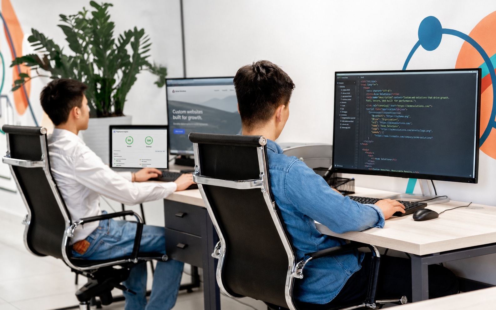 OZ Media Digital web developers building a custom website with clean, SEO-ready code for a Hornsby business