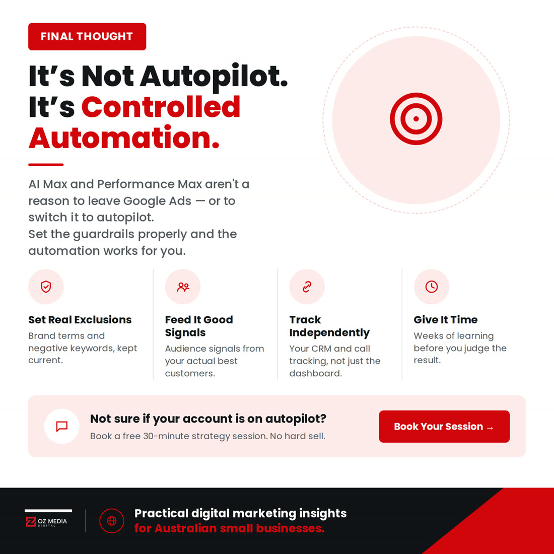 It's not autopilot, it's controlled automation: set real exclusions, feed it good signals, track independently, give it time