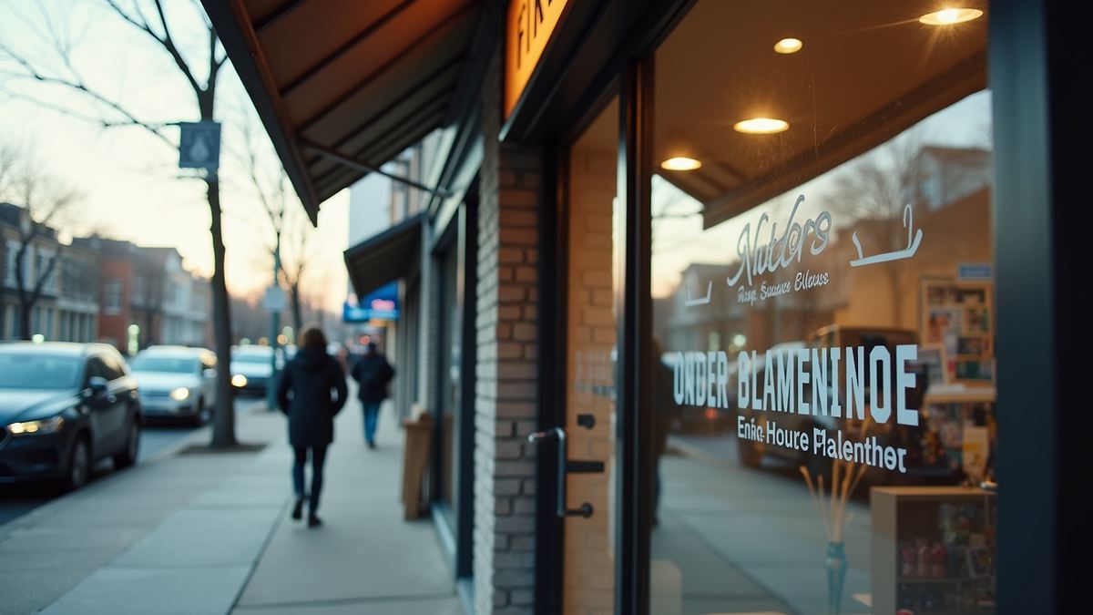 A local high street shopfront, representing suburb-level search visibility