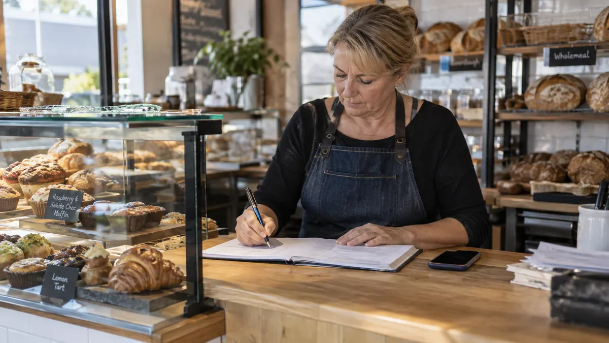 Illustrative scene of a small business owner reviewing genuine enquiries rather than vanity metrics.