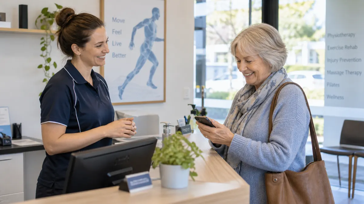 Small business owner thanking a satisfied customer after a genuinely good experience.