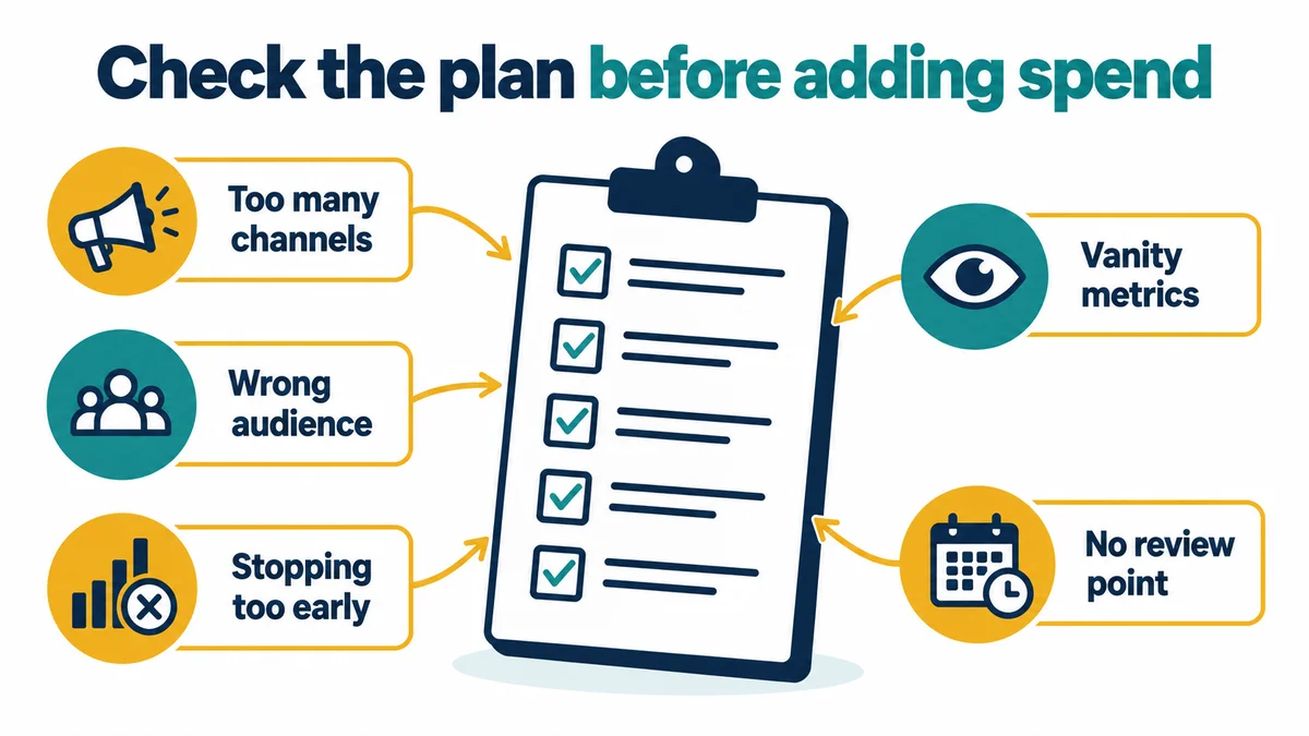 Spreading a small budget across too many channels is the most common tight-budget mistake.