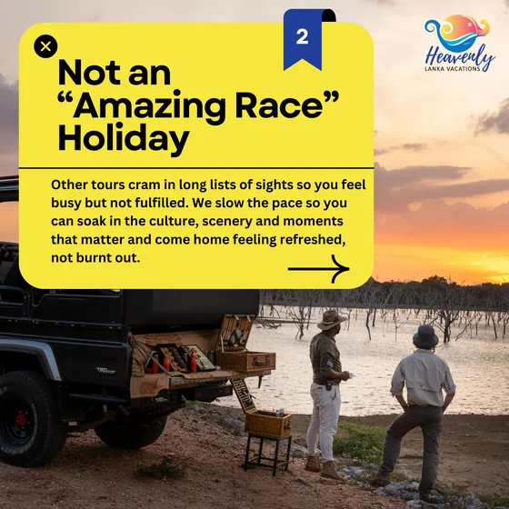 Heavenly Lanka Meta ad, slide 3 of 7: Not an &ldquo;Amazing Race&rdquo; holiday