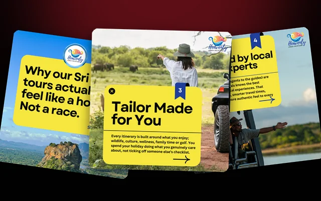 Heavenly Lanka Vacations Meta ad creatives from the campaign