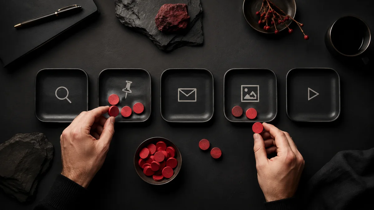 Illustration of limited resources allocated to two marketing channels.