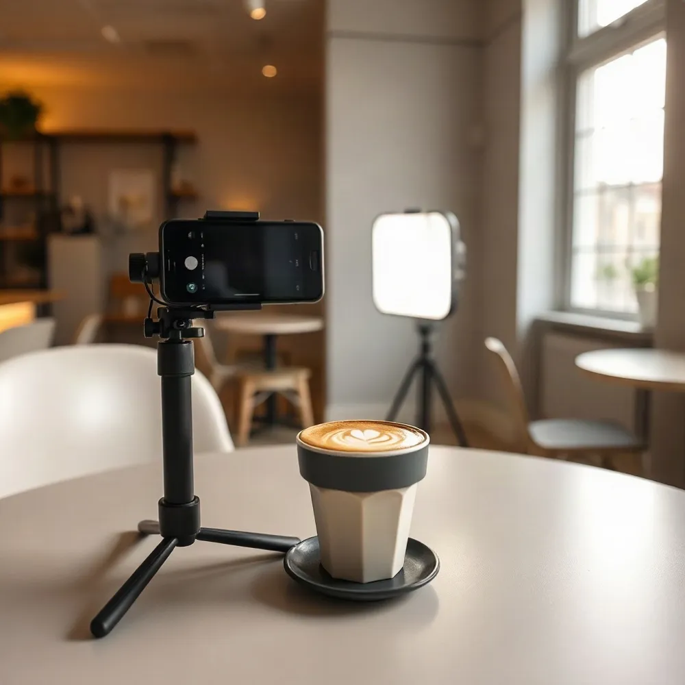 A smartphone, steady light and one useful idea are enough to make a clear café video.