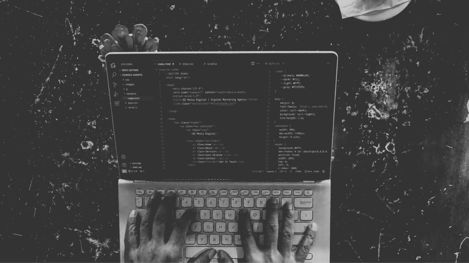 Hand-coding a client website in VS Code